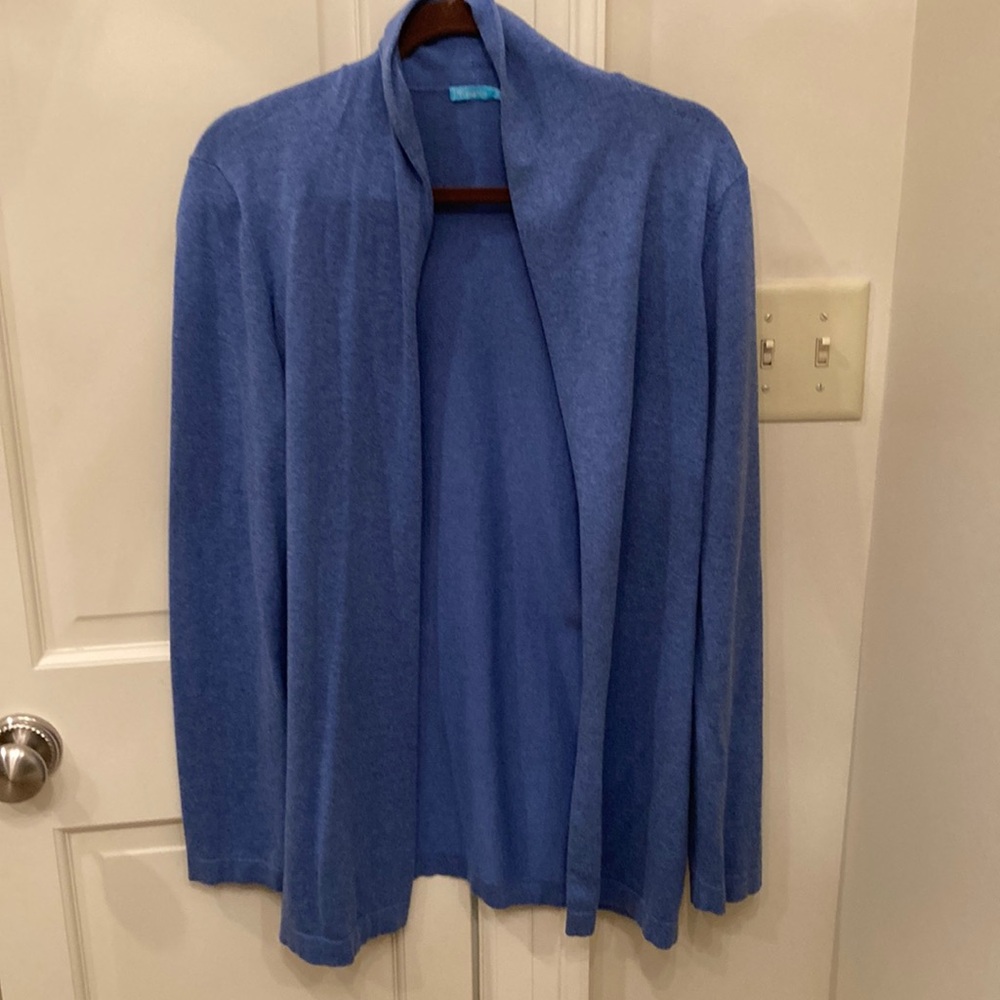 J. McLaughlin blue cotton cardigan